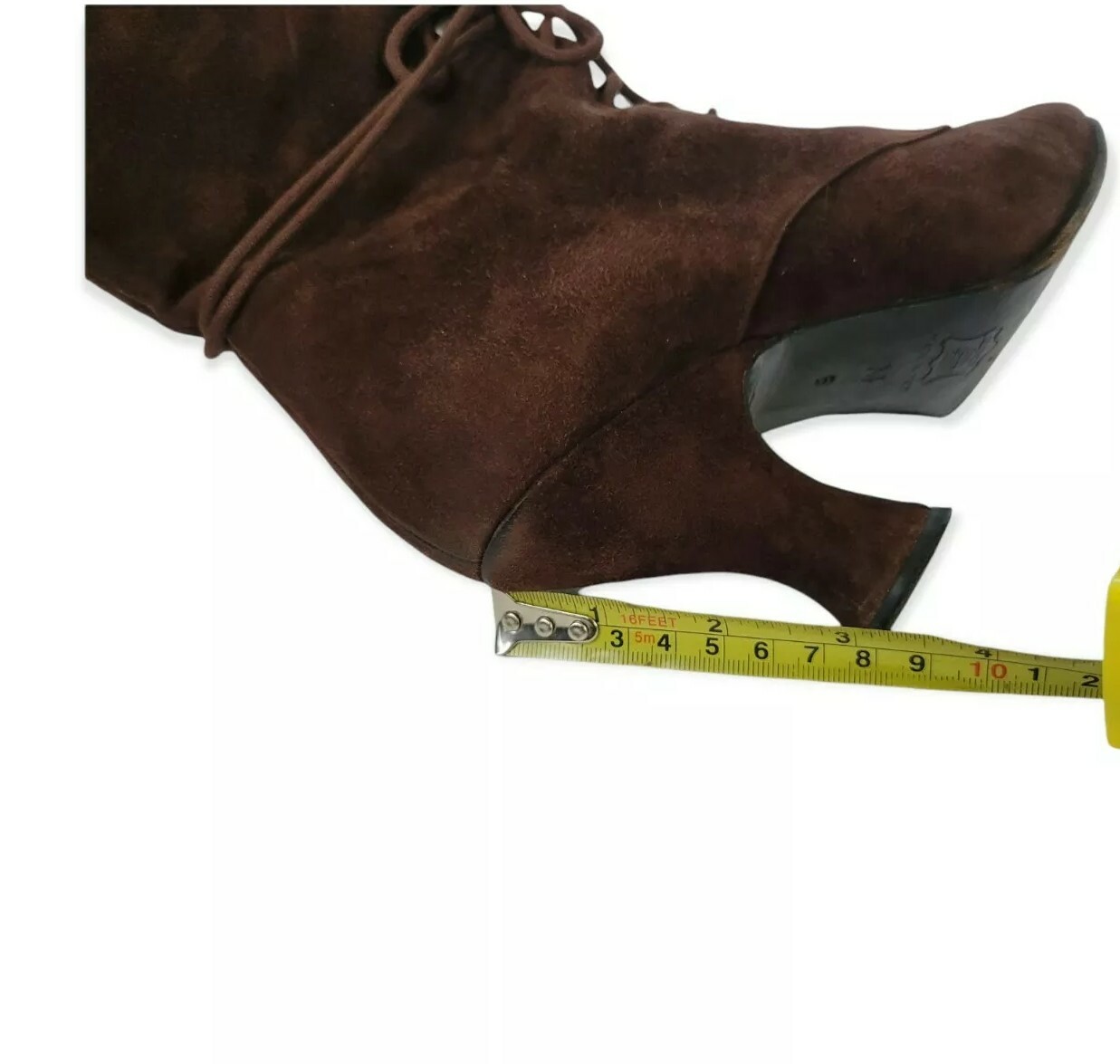 Stivali vintage alla caviglia Yves Saint Laurent donna marroni in pelle scamosciata taglia 6B