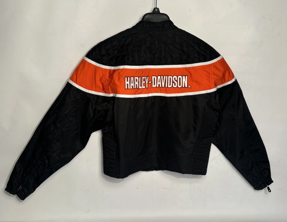 Chaqueta de nailon Harley Davidson Racing Team para mujer grande L cremallera completa negra naranja Foto 2 de 4