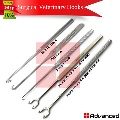5Pcs Veterinary Surgical Hook Joseph Retractors Fomon General Surgery Instrument