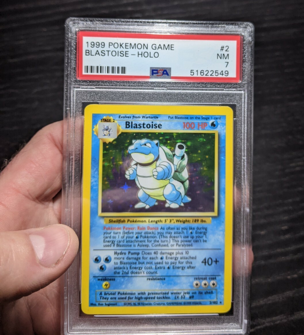 PSA 7 Blastoise #2/102 1999 Pokemon Base Set Unlimited NM Holo
