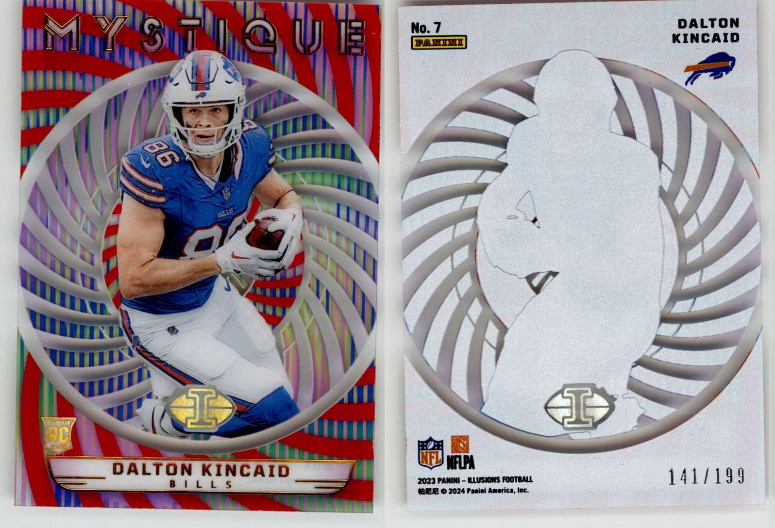 Dalton Kincaid 2023 Illusions Mystique Red #7 /199 Utah Bills RC Rookie