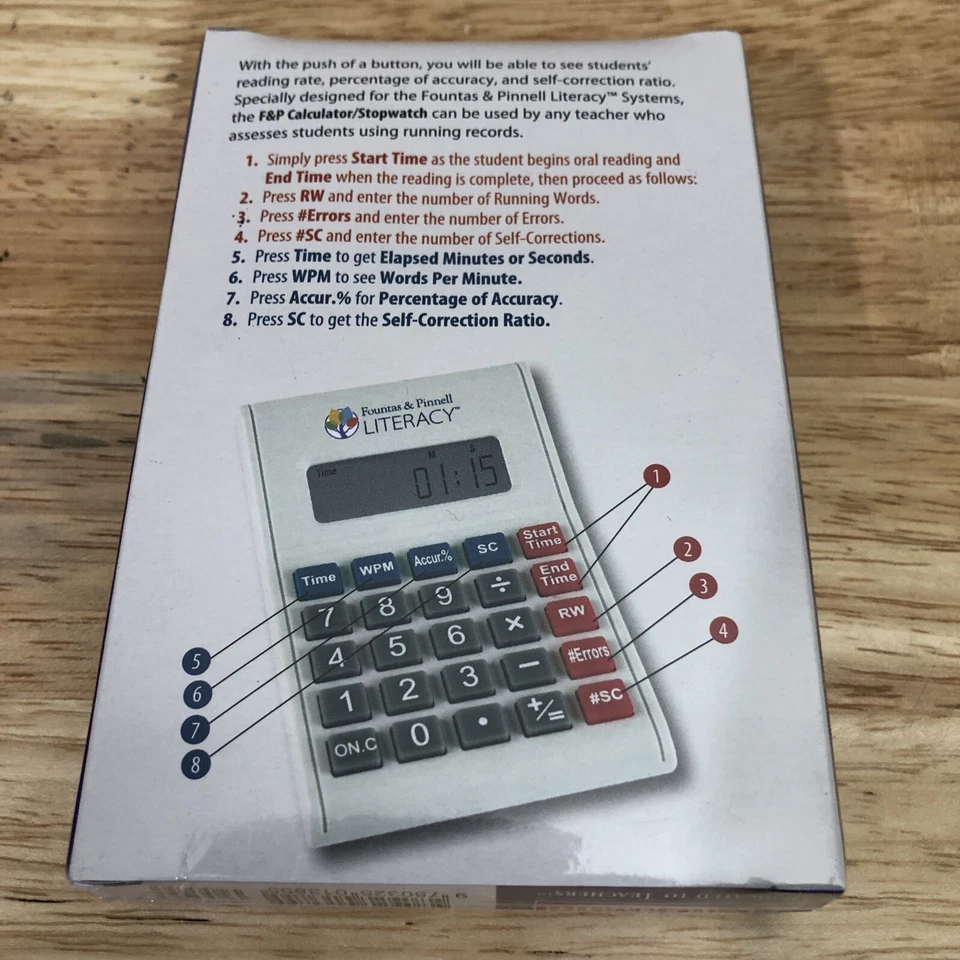 Pocket-Sized Calculator Fountas & Pinnell Stopwatch Teachers Assessments NEW - Image 4 of 4