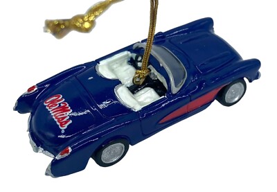Ole Miss Rebels Corvette Ornament by Ridgewood Collectibles-RARE-New in Box