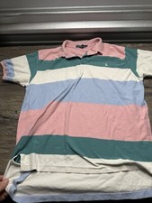 Polo Ralph Lauren Multicolor Striped Polo Shirt Size XL Vintage 90s Preppy