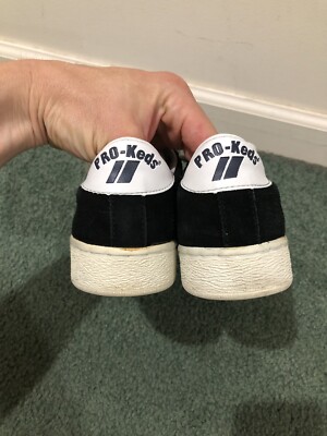 Vintage 90s Pro Keds Black Suede Lace Up Shoes Sneakers Size 8.5