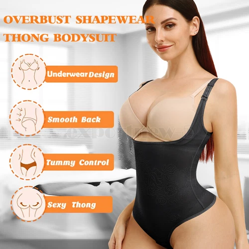 Women Full Body Shaper Compression Tummy Control Shapewear Thong Bodysuit Girdle - Picture 8 of 24