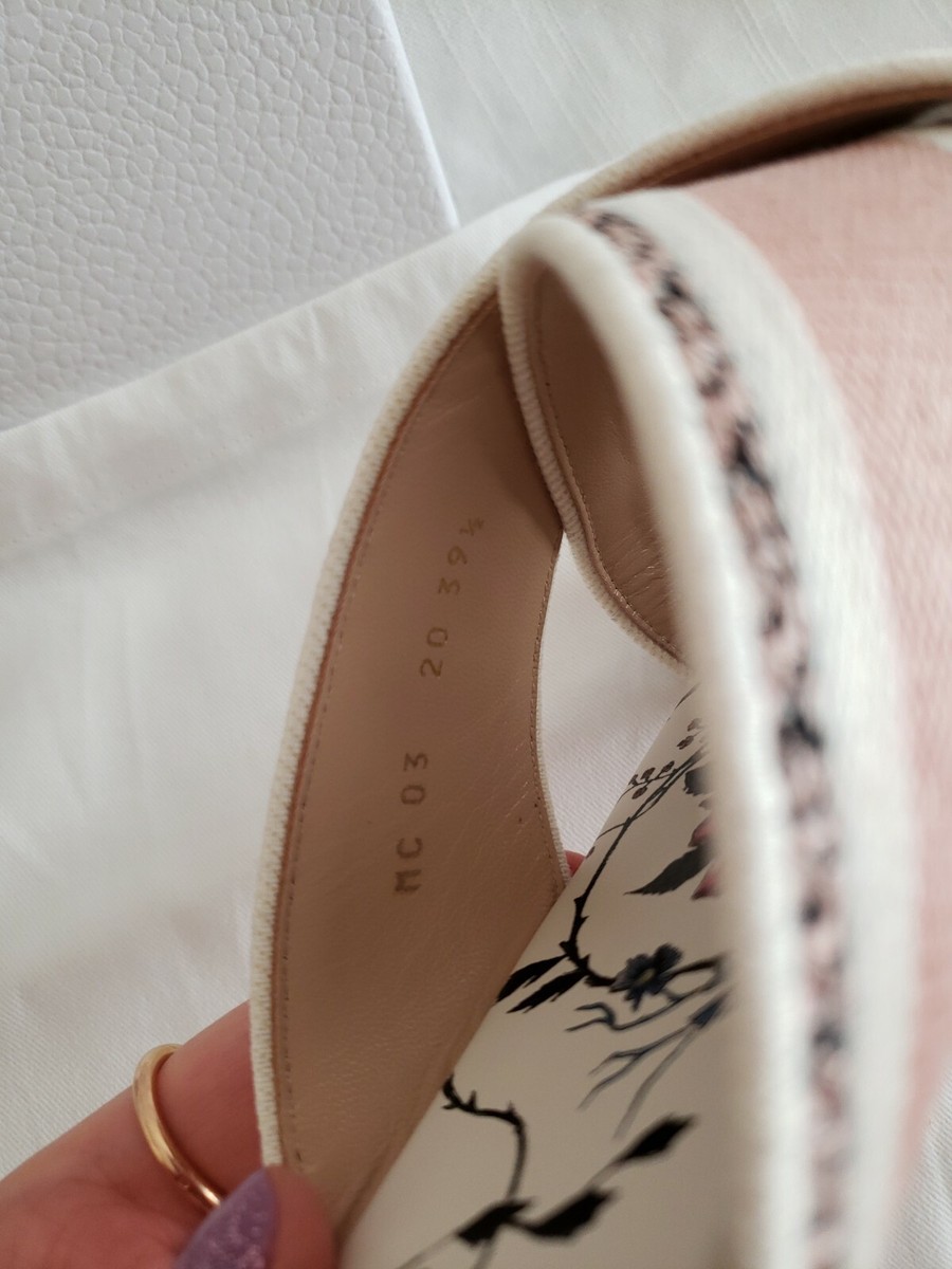 Dior SANDAL WHITE & PINK FLOWER SIZE 39.5EU= Fits 9.5-10US