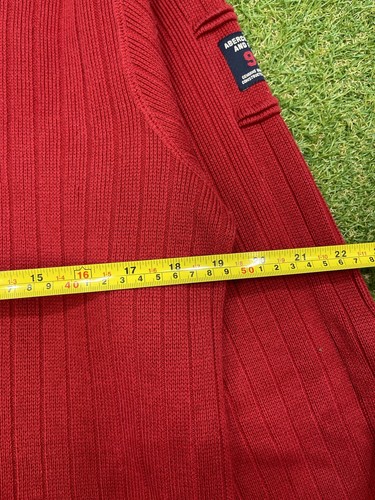 ABERCROMBIE Sweater Mens Muscle Shirt Wool Blend Heavyweight Red Size Medium - Picture 3 of 9