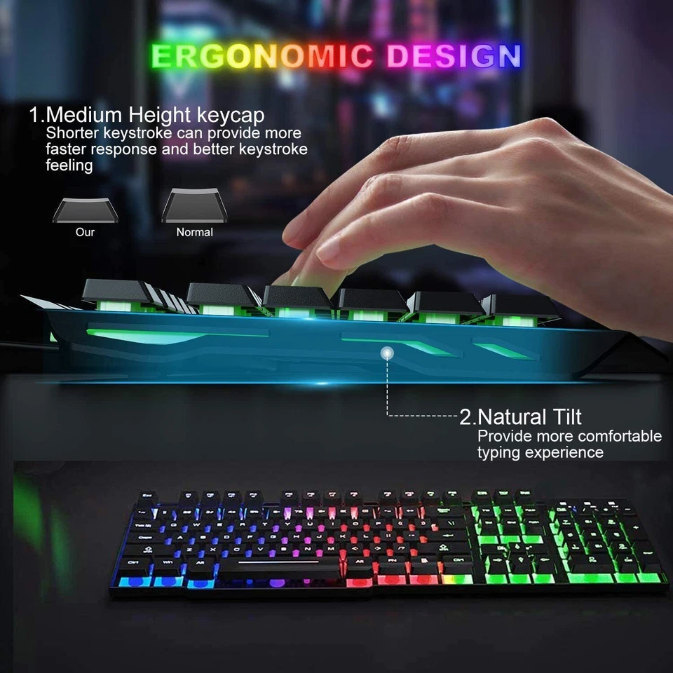 Wireless Keyboard and Mouse Set ,Mechanical Feel gaming keyboard ,Rechargeable - Image 4 of 4