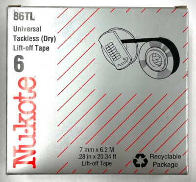 NEW - Nukote 86TL Universal Tackless Dry Lift Off Tape