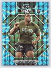 Colby Wooden - 2023 Panini Mosaic - Reactive Blue Mosaic #303 - Rookie - Packers