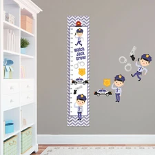 Personalised Cops Police Officer Measuring Height Growth Sticker Chart Pack  