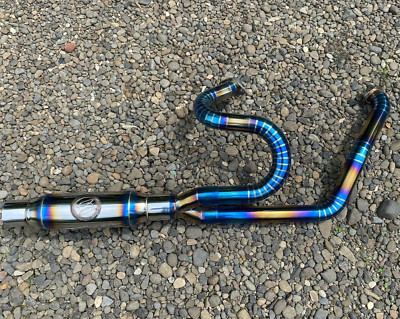 2022-2024 Road Glide Custom Exhaust 2 Into 1 Full System Blue Chrome