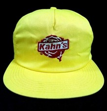 Kahns Meats Hat USA Made K-Products Yellow Snapback Cap