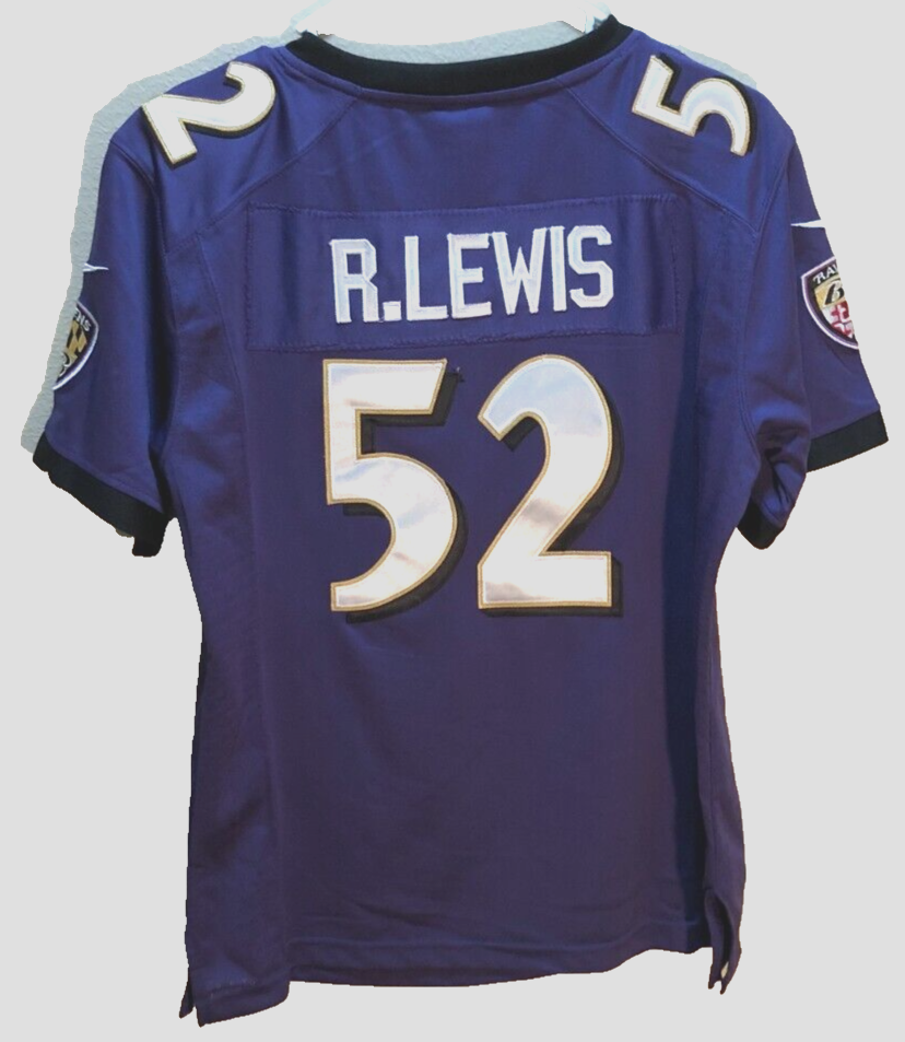 Ray Lewis #52 Baltimore Ravens NFL Boys Sewn Purple Nike Vintage 90s Jersey L