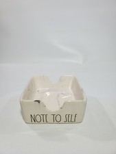 Rae Dunn "NOTE TO SELF" Post It Note Holder Marble Black White Office Desk New