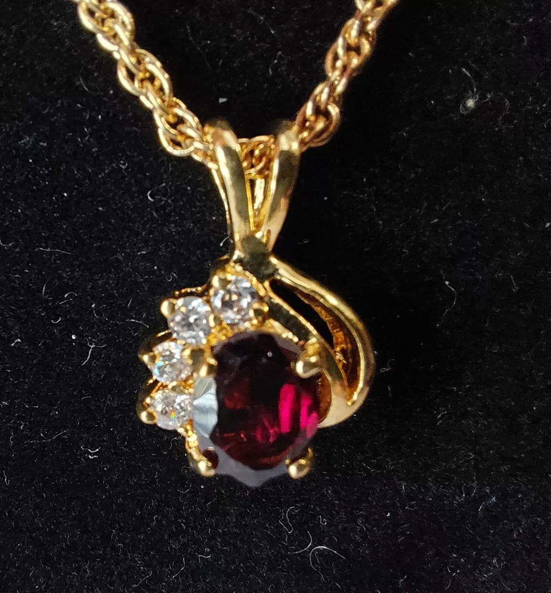 Dark red stone best sale necklace