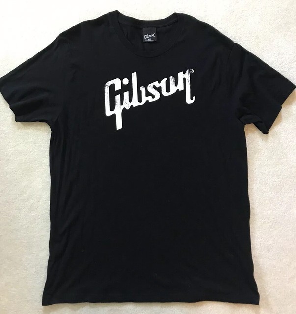 Gibson Guitars Music Black TShirt Short Sleeve 100 Cotton Men’s XXL
