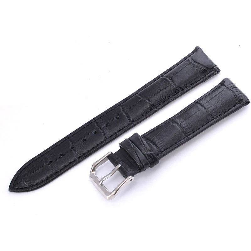 Bracelet De Montre En Cuir 12-24Mm Boucle Universelle En Acier Inoxydable / - Photo 4/4