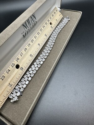 Nolan Miller Glamour Crystal Rhinestone 0.4\'\' Wide Bracelet 7.5” Silver Tone Nolan Miller Glamour Crystal Rhinestone 0.4 main image 3