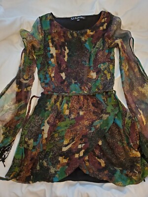 For Love And Lemons Dress Sheer Sleeve Silk Front Split Mini Boho Crochet... | eBay For Love And Lemons Dress Sheer Sleeve Silk Front Split Mini Boho Crochet... | eBay