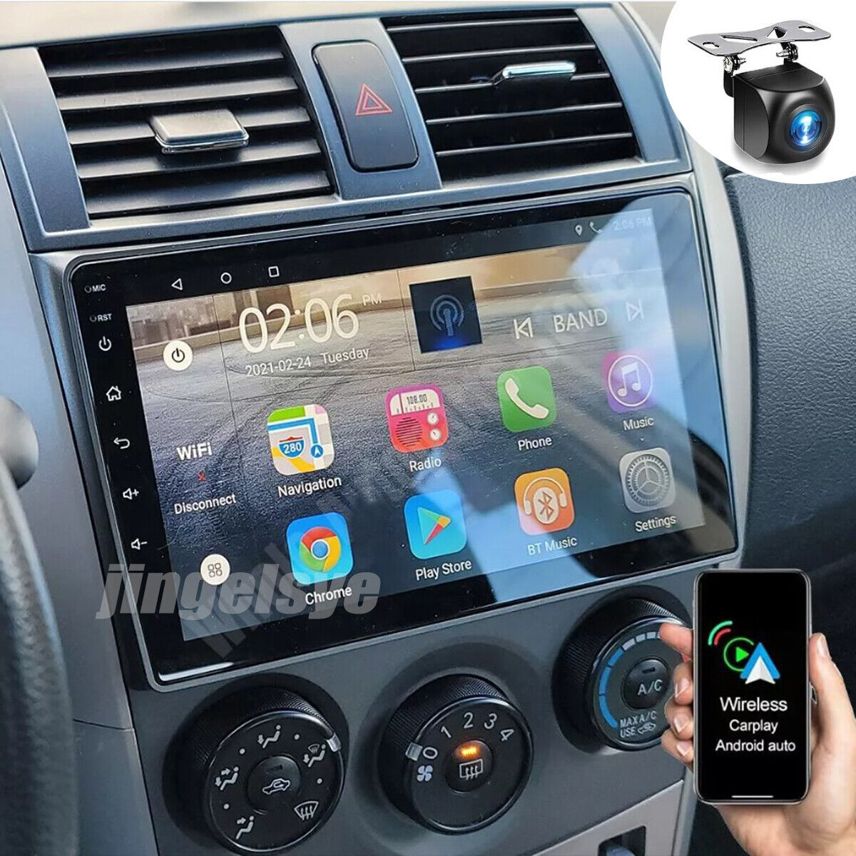 Apple - わか FOR TOYOTA COROLLA 2009-2013 Apple Carplay Car Radio Android