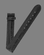 Universal Geneve 15mm x 14mm NOS Black Buffalo Leather Strap