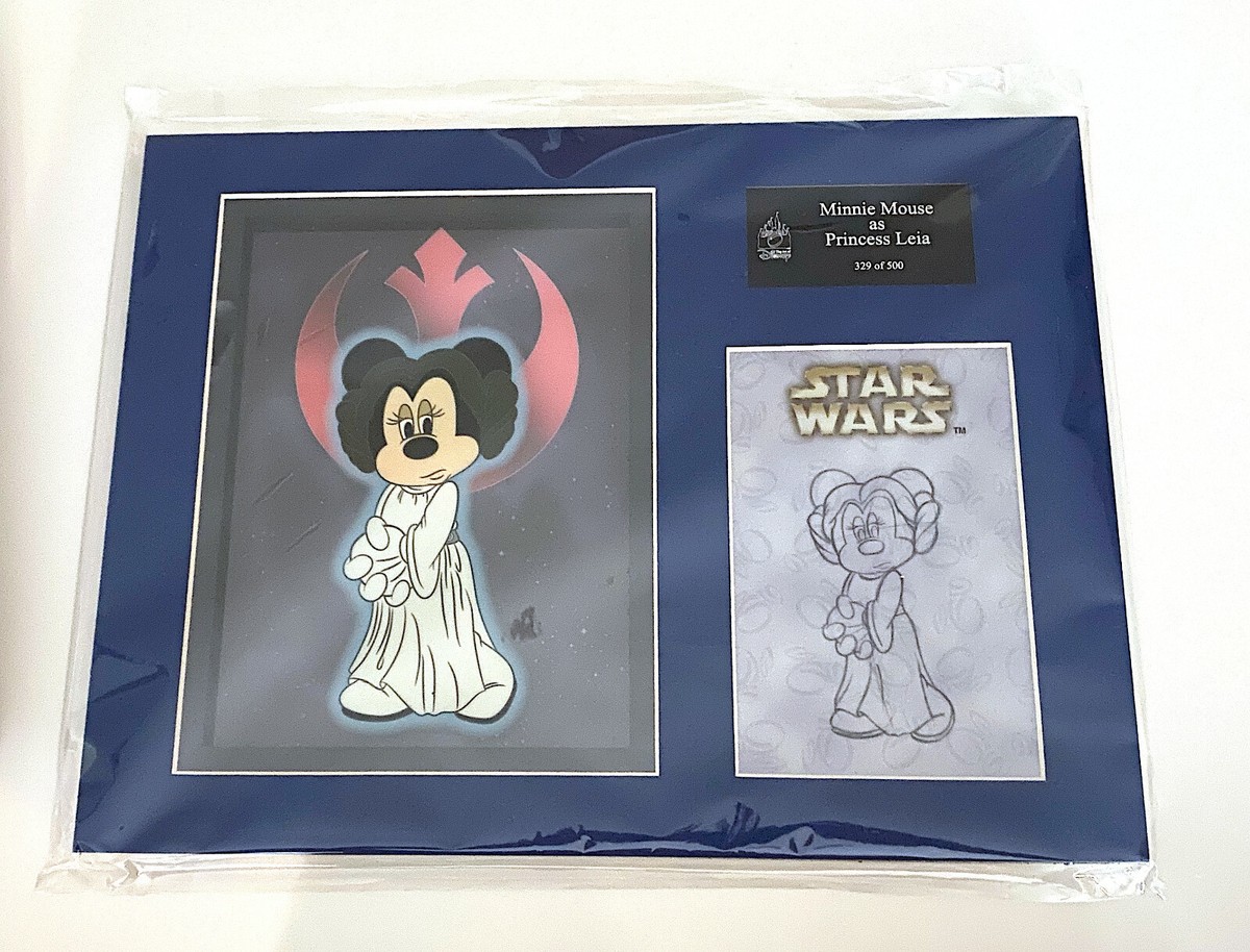 Disney Parks Star Wars Minnie Mouse as Princess Leia Laser Cel NEW