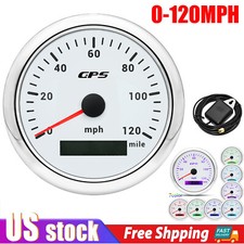 85mm White Gps Speedometer 0-120mph Gauge Waterproof For Motorcycles Boat Car