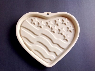 Pampered Chef Cookie Mold Americana Heart Patriotic Flag HTF 2005 FinalEdition