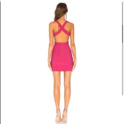 NBD x Naven Zola Cut Out Criss Cross Dress in Hot Pink | eBay