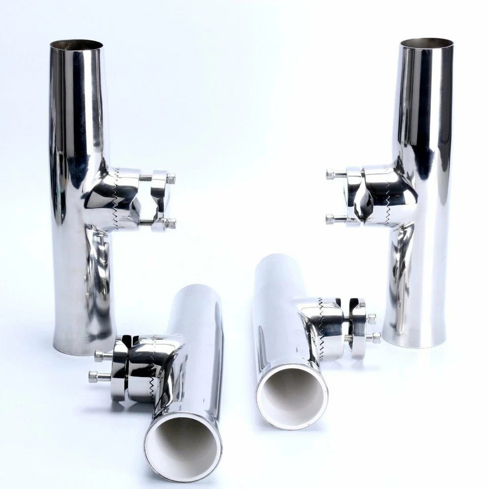 4X Boat Fishing Rod Holder Clamp on fit 7/8" -1" Rail Mount 316 Stainless Steel - image 4 of 4