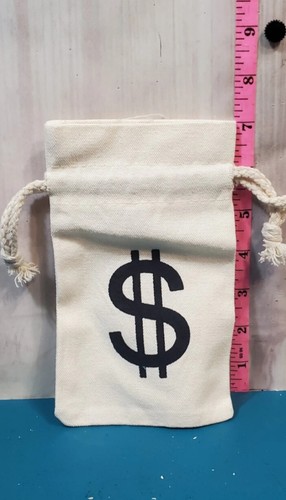 4) Canvas Cotton Money Bags Giftcard Decor arts crafts - Picture 2 of 6