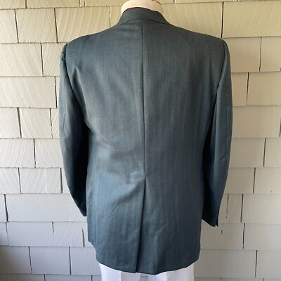 60s Vintage Sears Mens Store Blue Black Weave 2-Button Suit Jacket