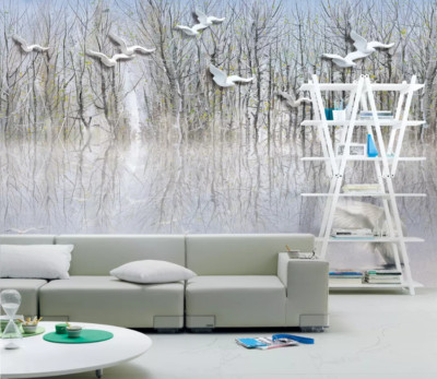 3D Branch Pigeon 10665NA Wallpaper Wall Mural Removable Self-adhesive Fay