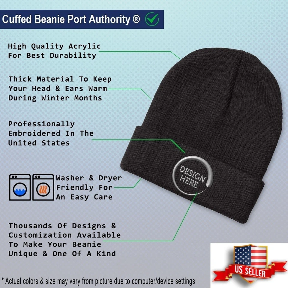 Gorro con puños bordado Autistic Please Be Patient I Have Autism Foto 2 de 3