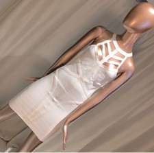 bebe Miranda bandage Dress White