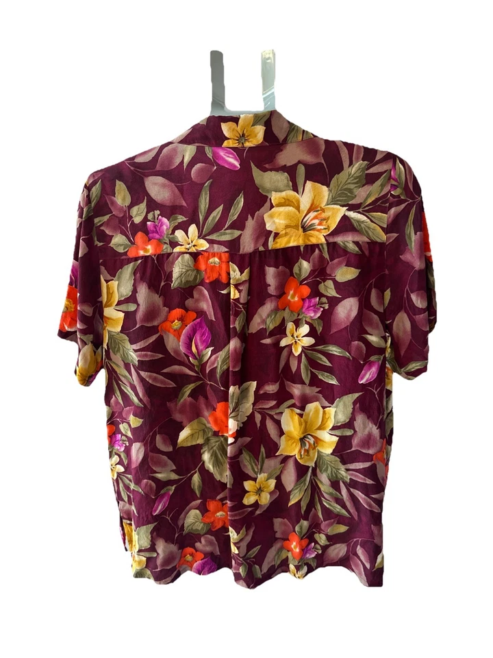 Blusa Jennifer Moore Vintage Borgoña Floral Seda Talla 12 Tanque Talla 14 Años 80 Foto 4 de 4