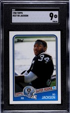 1988 Topps Football Bo Jackson #327 SGC graded 9 MT, FREE USA SHIPPING!