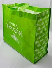 Patron Tequila Branded Advertising Swag Tote Bag 15" x 12" x 6" Bright Green NEW