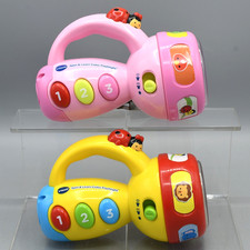 Vtech Spin Learn Color Flashlight Toy Lot of 2 Pink Yellow 2016 TESTED VIDEO
