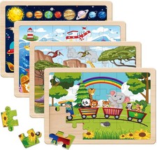 Puzzles for Kids Ages 4-6, 24 Pieces Wooden Toddler