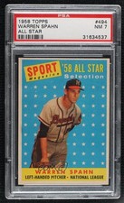 1958 Topps Sport Magazine '58 All Star Selection Warren Spahn #494 PSA 7 HOF 0ae
