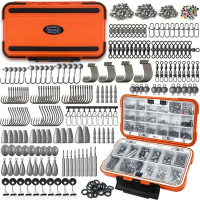 Fishing Tackle Kit with Box   423pcs Complete Terminal Tackle Assortment, Hoo...