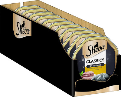 SHEBA Schale Nassfutter Für Katzen Classics in Pastete Mit Geflügel Cocktail 2 X