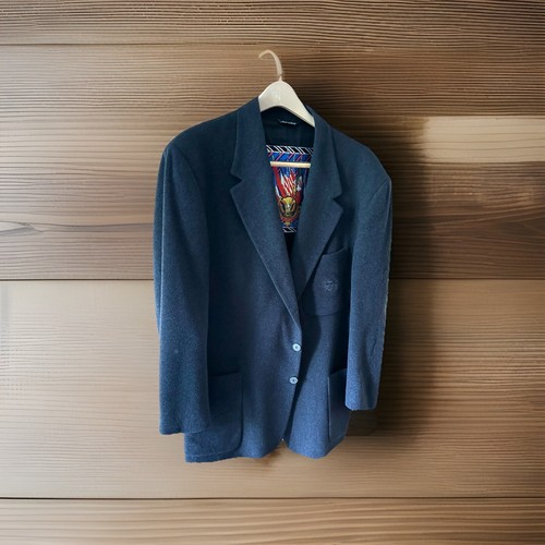 Versace Jeans Couture Men’s EU 52 Wool Black Blazer Made in Italy Moth Distress - Picture 2 of 17