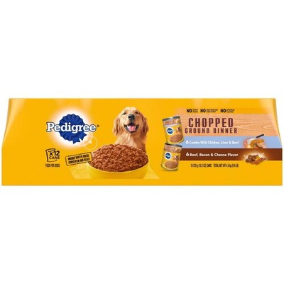 Wet Dog Food Can W/ Chicken Liver Beef Bacon & Cheese Flavor Vitamin Mineral NEW