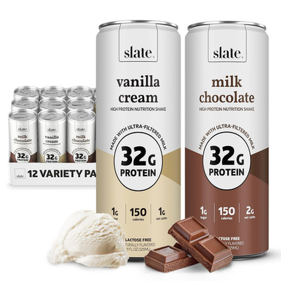 Milk - High Protein Nutrition Shake - Variety Pack - Milk Chocolate, Vanilla Cre