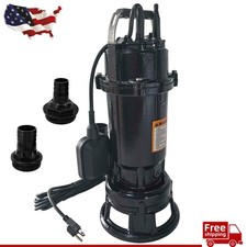 220V 4200GPH 1 HP Sewage Grinder Pump 2" Discharge Auto Float Switch SEP100CA