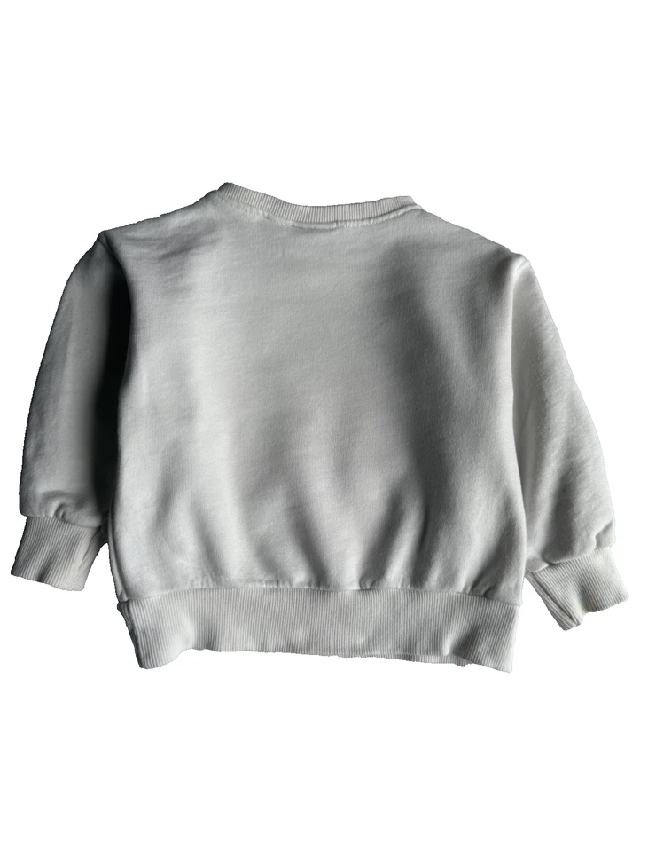 Moletom Zara feminino gráfico creme estampa morango gola redonda tamanho 12 18 meses - Imagem 2 de 4